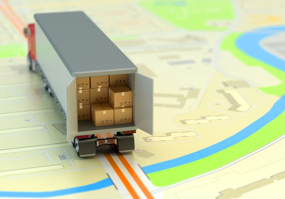delivery truck over map